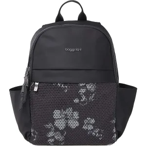 Baggallini Riverside Backpack Pewter Orchid Nylon
