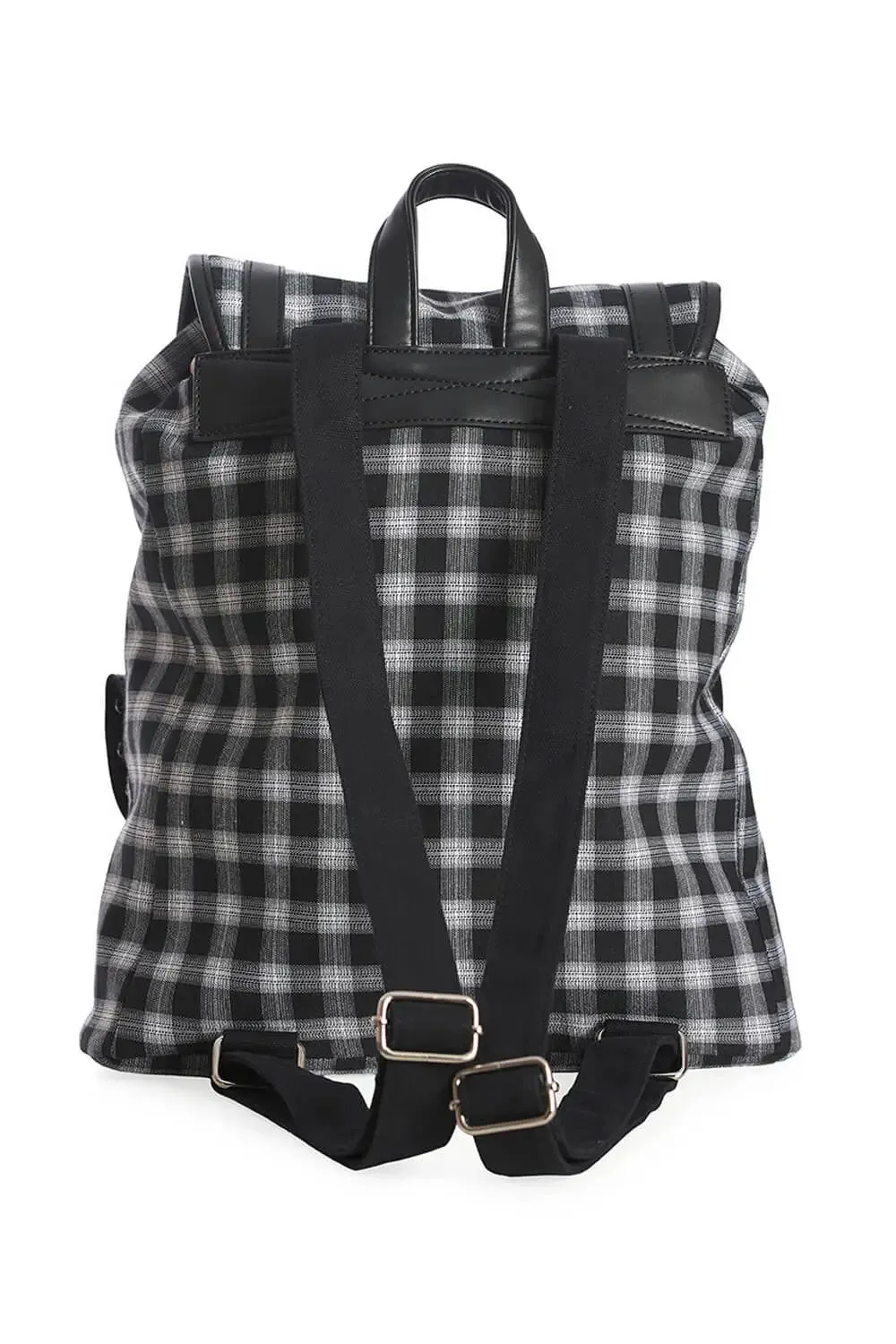 Banned Yamy Pinstripe Punk Goth Backpack, Black & White