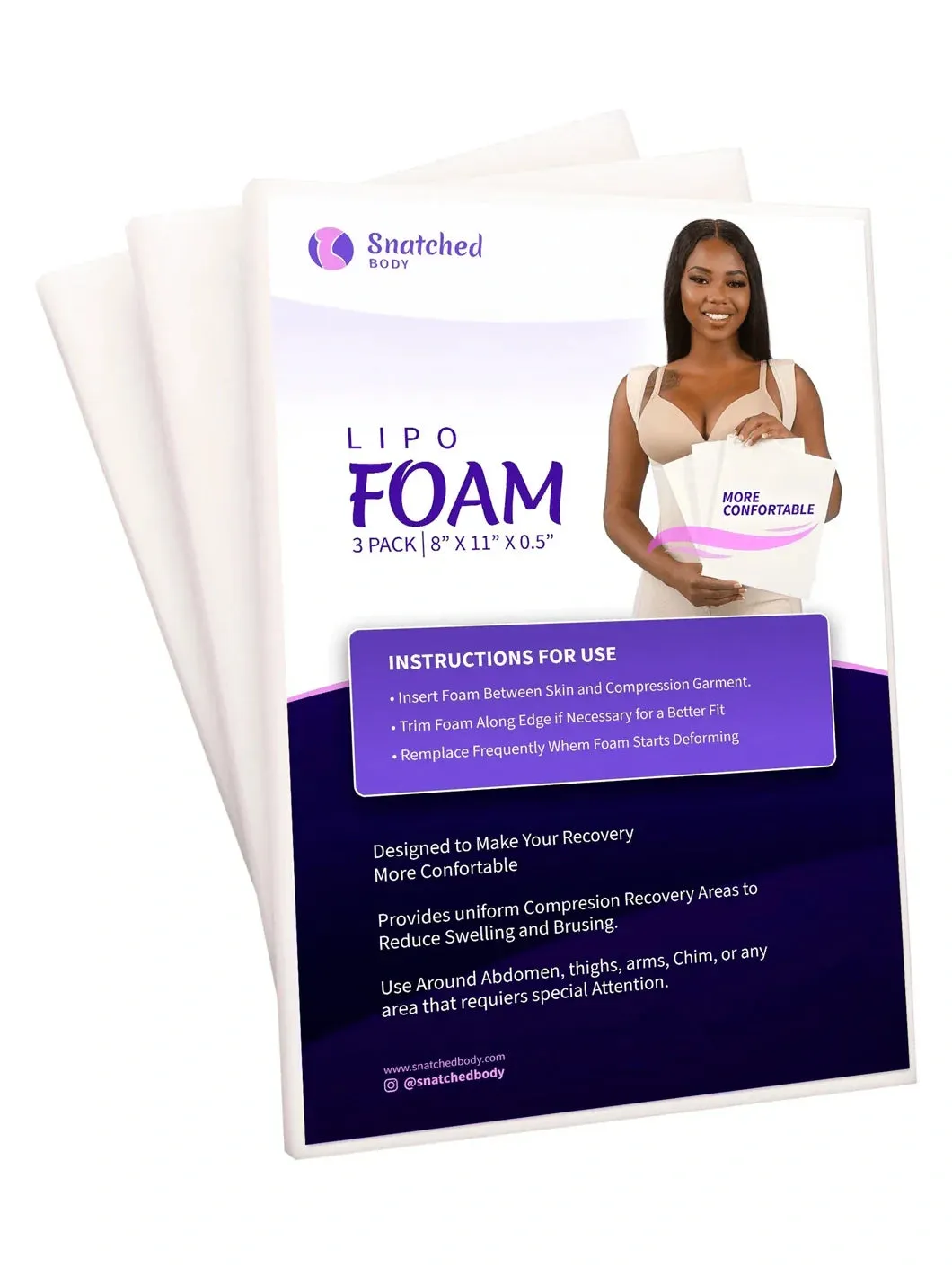 BBL & Lipo | Stage 1 Faja Colombiana Post-Op | No Bra   3-Pack Lipo Foam Boards