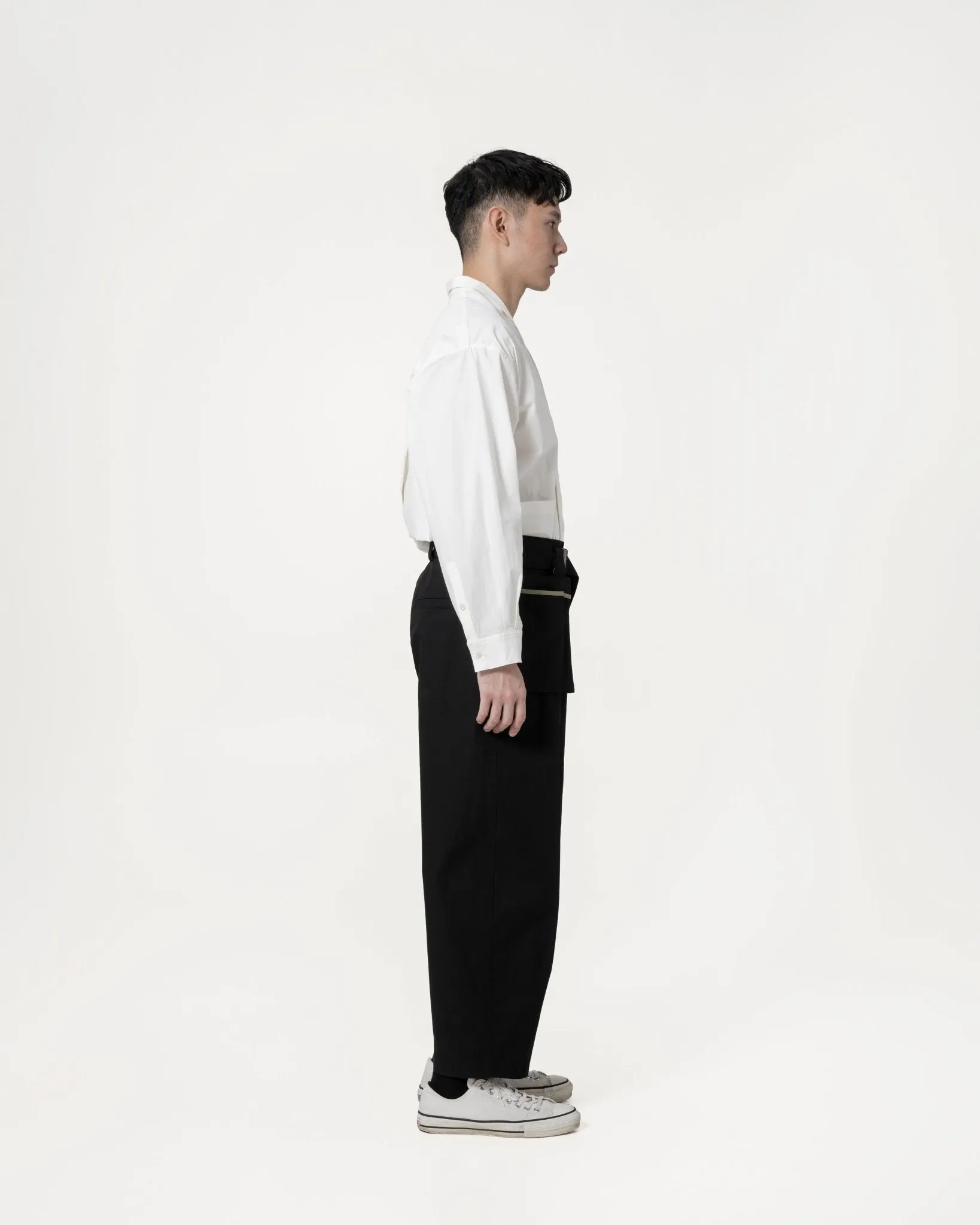 Belted Bag Trousers - Black