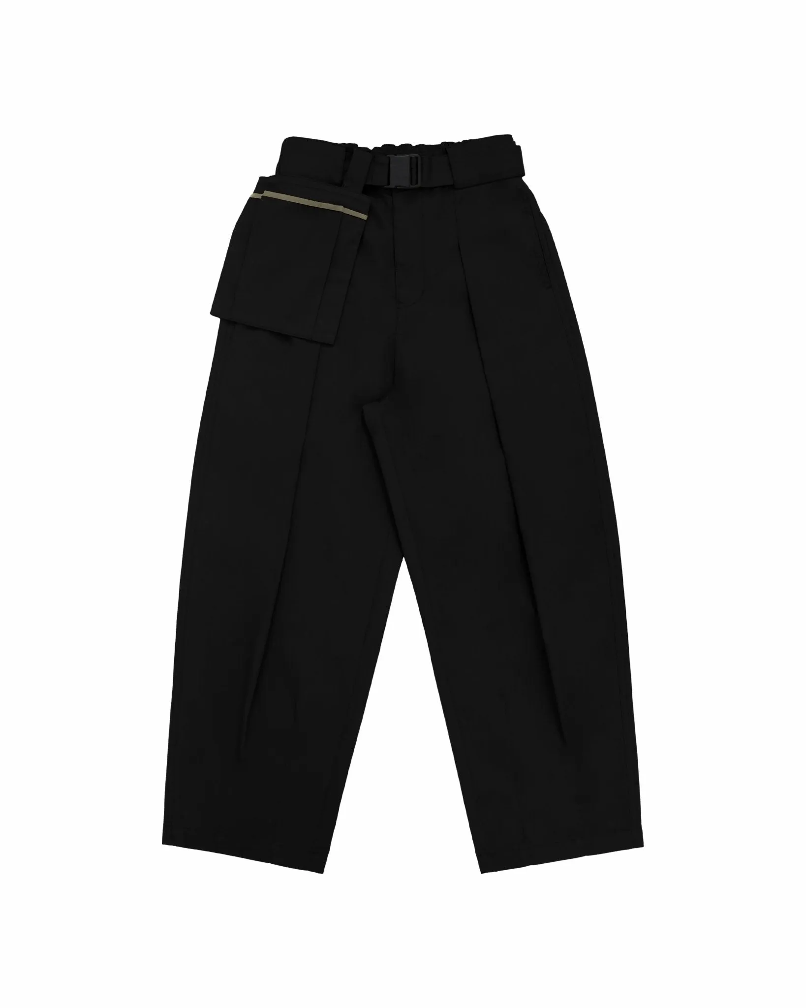 Belted Bag Trousers - Black
