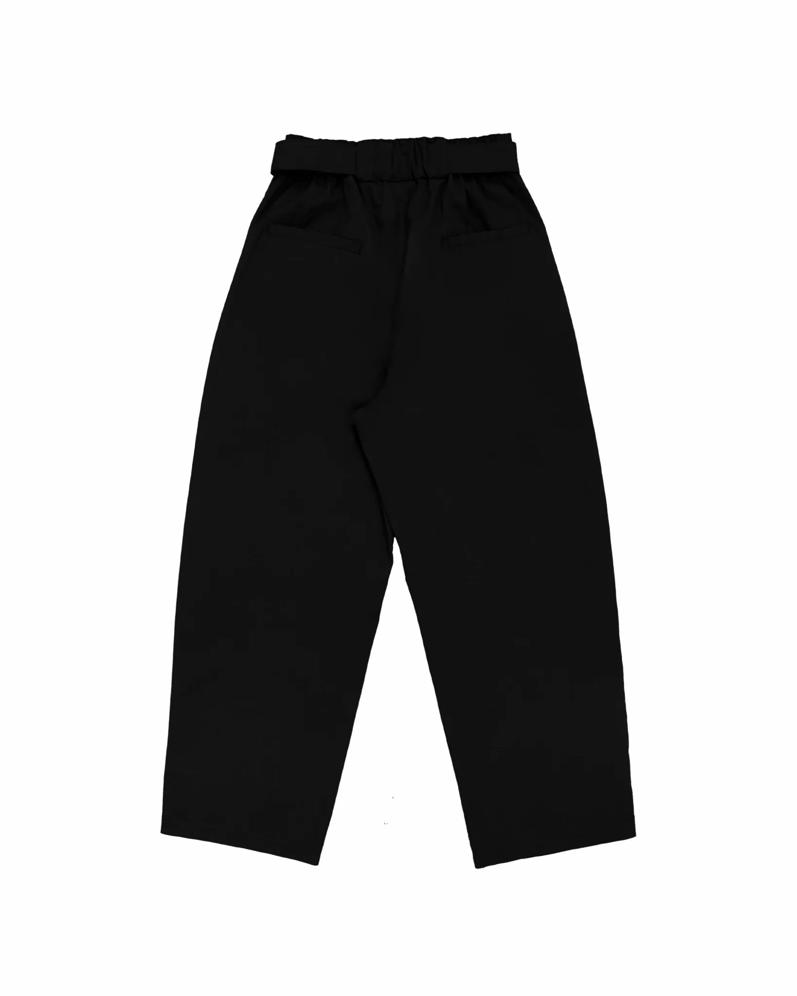 Belted Bag Trousers - Black