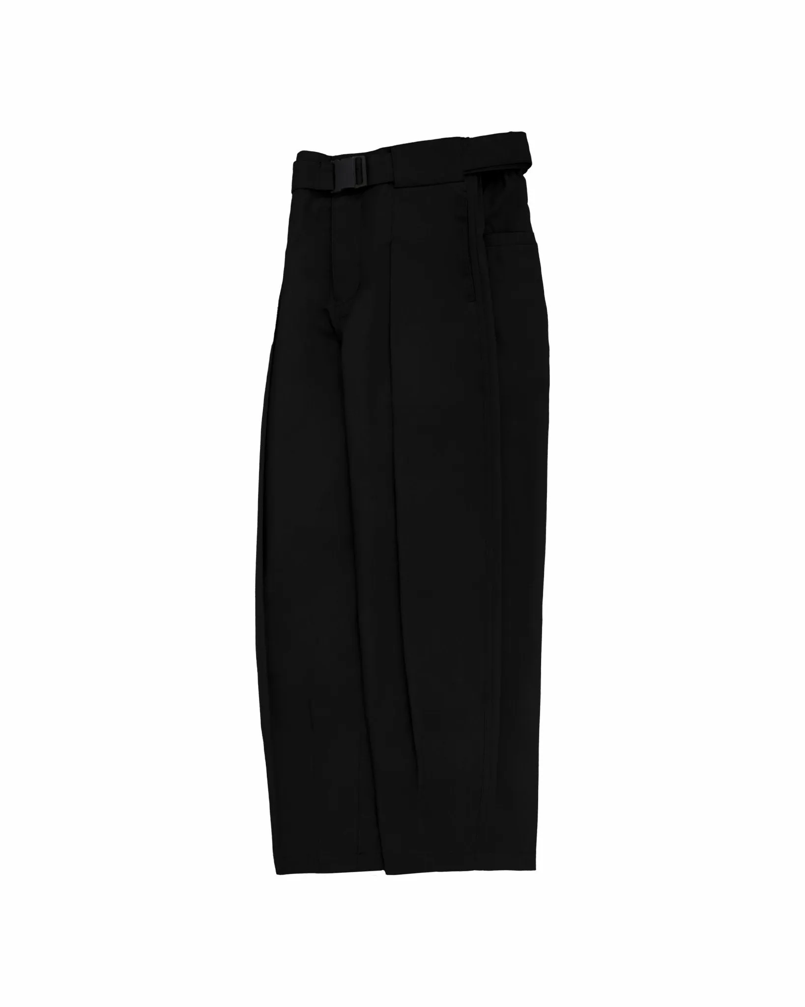 Belted Bag Trousers - Black