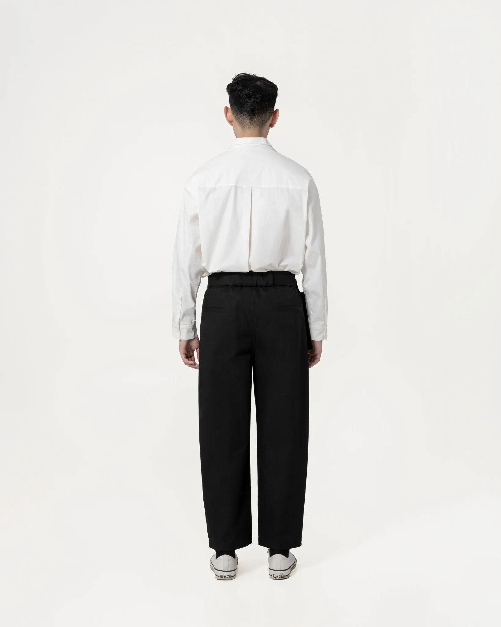 Belted Bag Trousers - Black