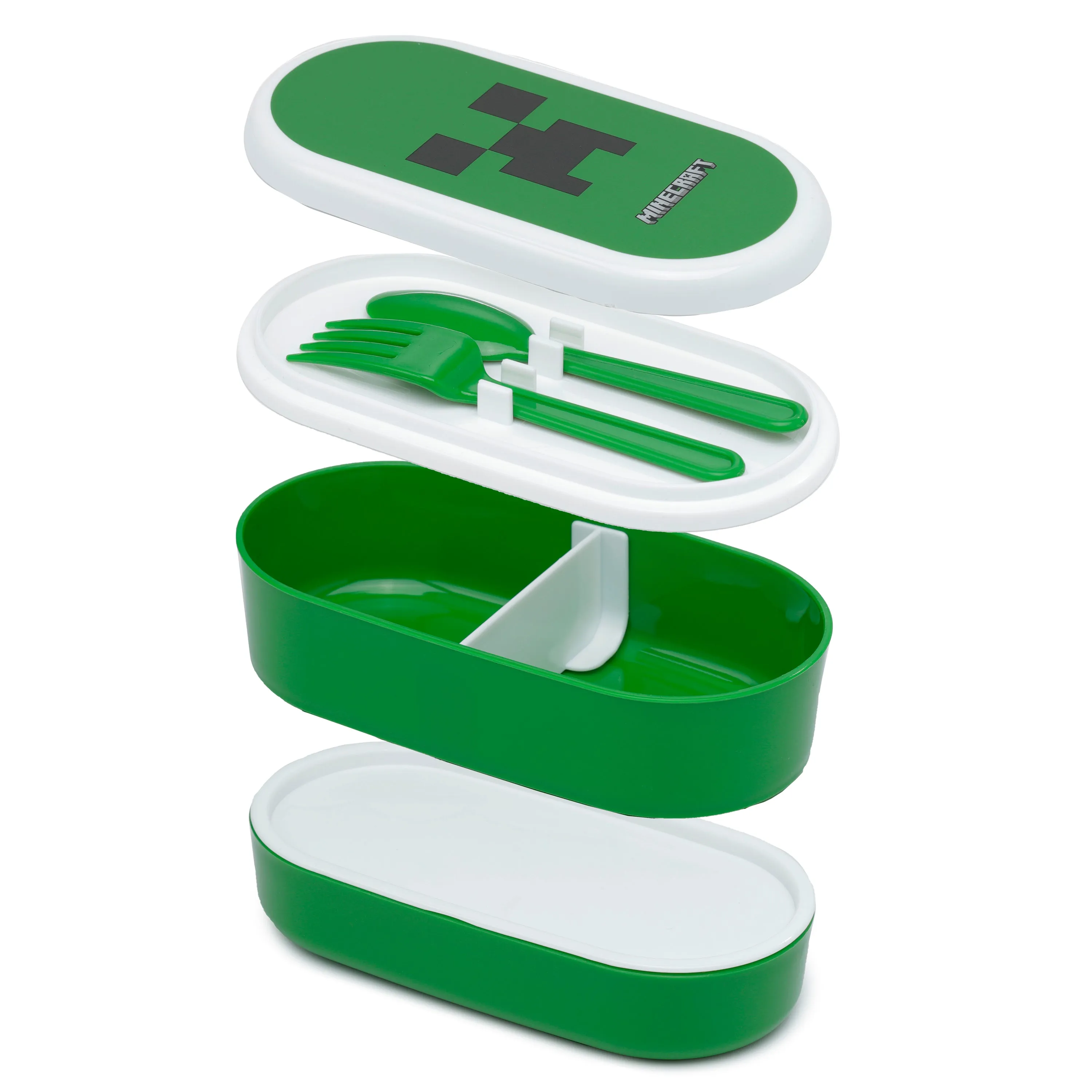 Bento Lunch Box with Fork & Spoon - Minecraft Creeper