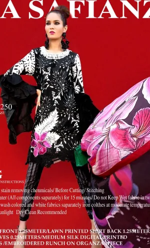 Beutifull lawn dress by sana safinaz in black color Model# L 1185