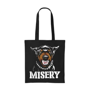 BEWARE OF THE DOG BLACK TOTE BAG