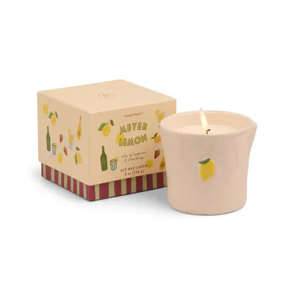 Bistro Ceramic Embossed Candle