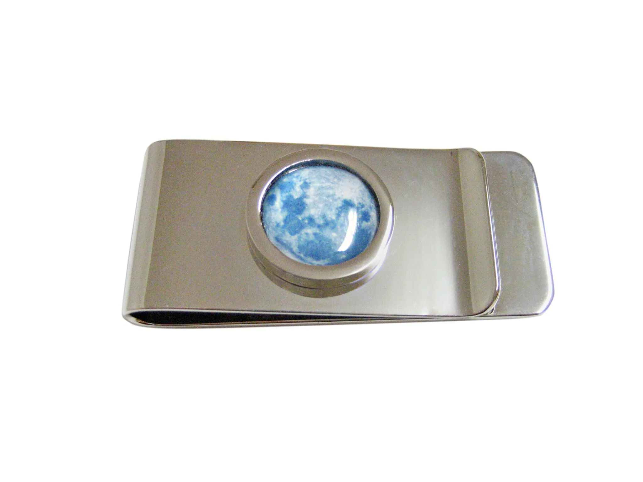 Bordered Blue Moon Money Clip