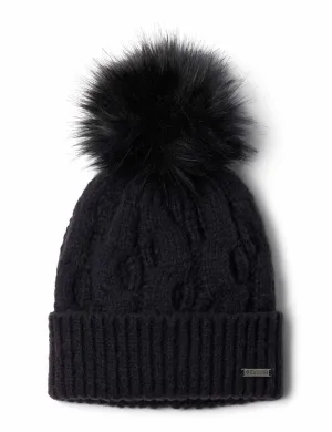 Boundless Days Cable Knit Pom Beanie - Black