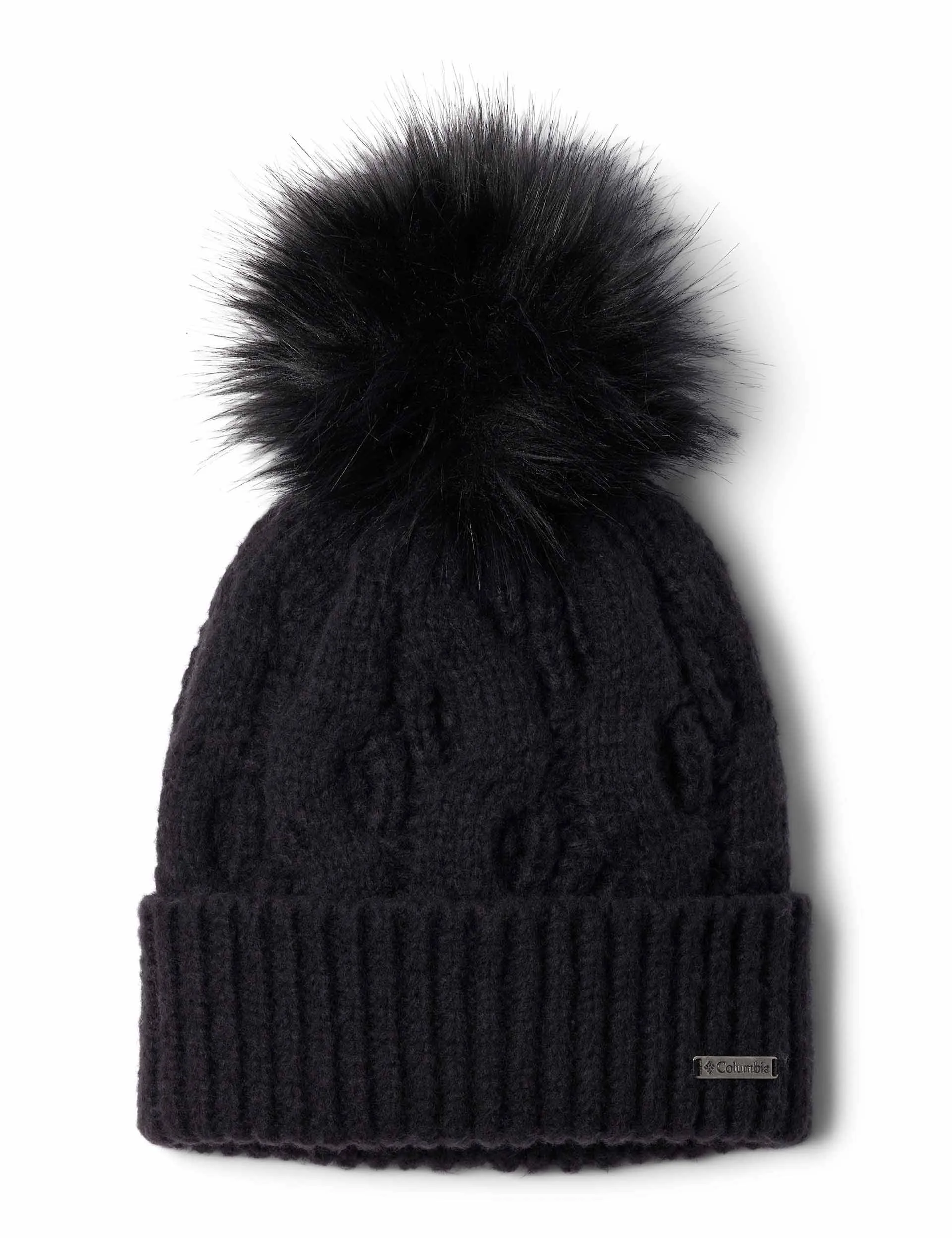Boundless Days Cable Knit Pom Beanie - Black
