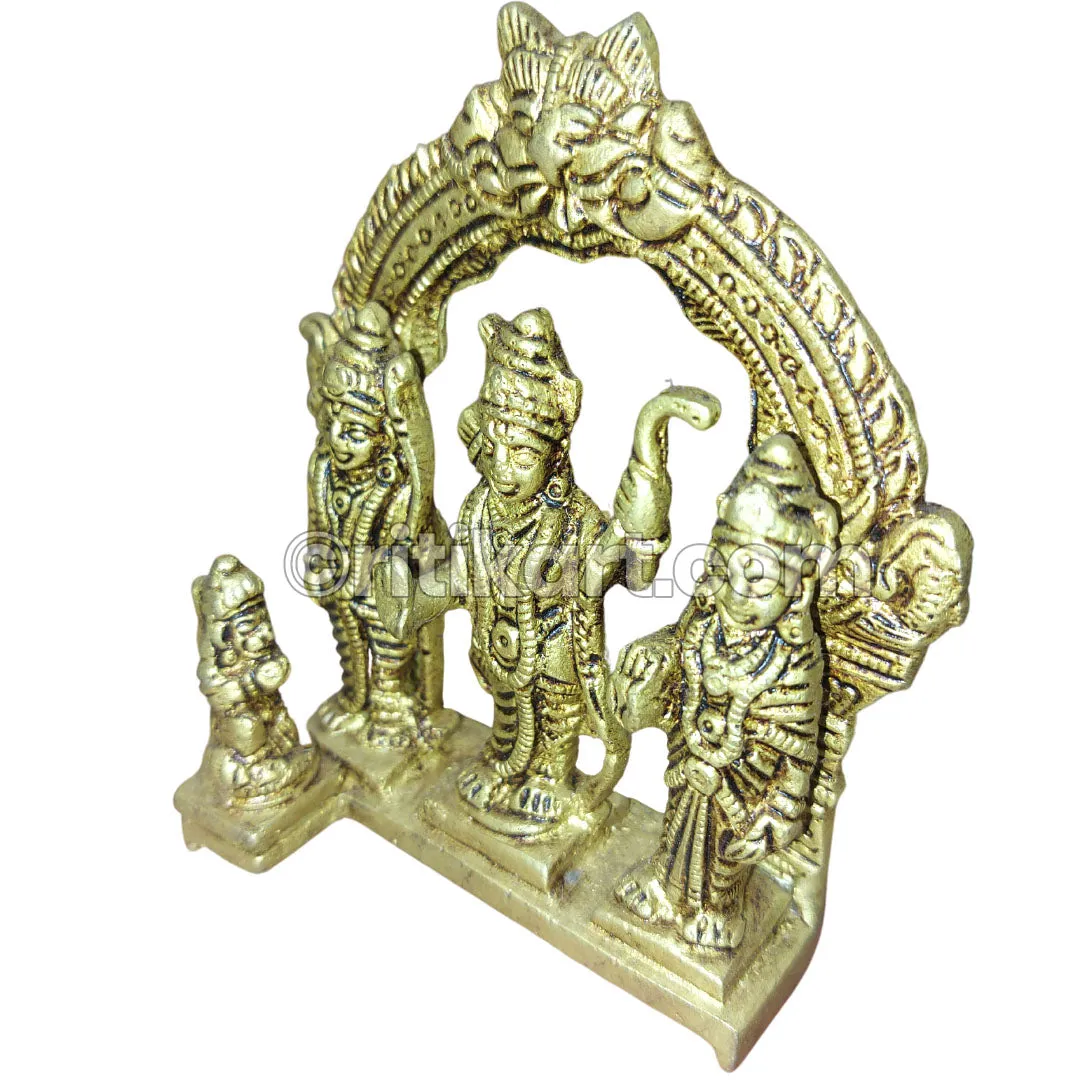 Brass Handcrafted Ram, Lakshman, Gita & Hanuman Idol.
