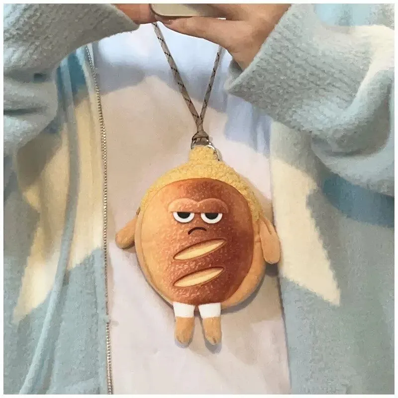 Bread Toast Plush Crossbody Bag, Coin Purse and Card Holder