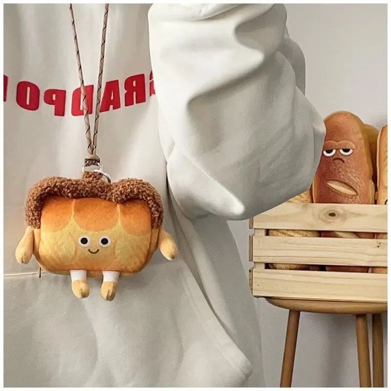 Bread Toast Plush Crossbody Bag, Coin Purse and Card Holder