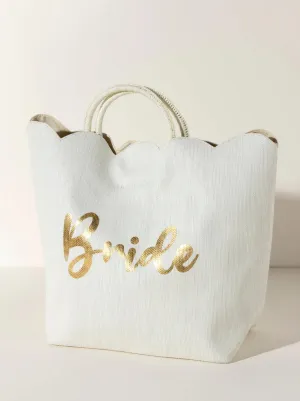 BRIDE SCALLOPED TOTE,