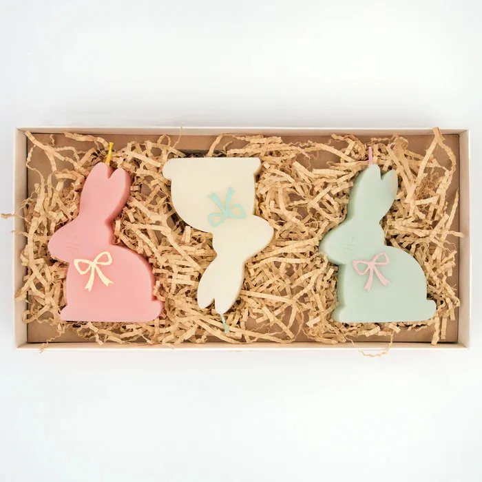 Bunny Bow Candles Pack of 3