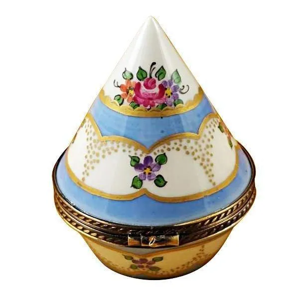 Burgundy Egg with Flowers limoges box