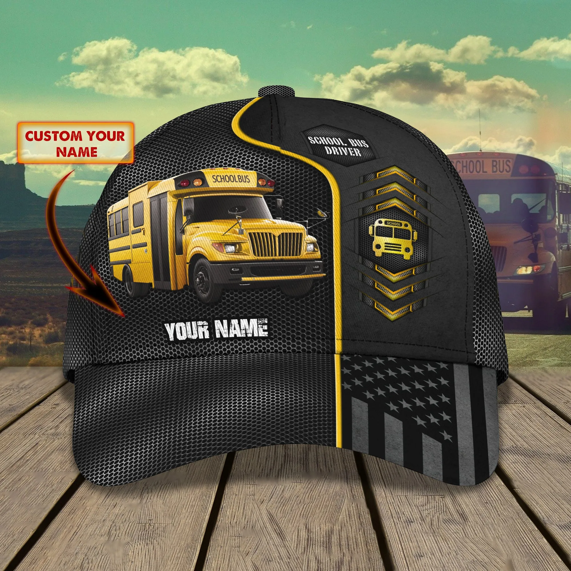 Bus - Personalized Name Cap