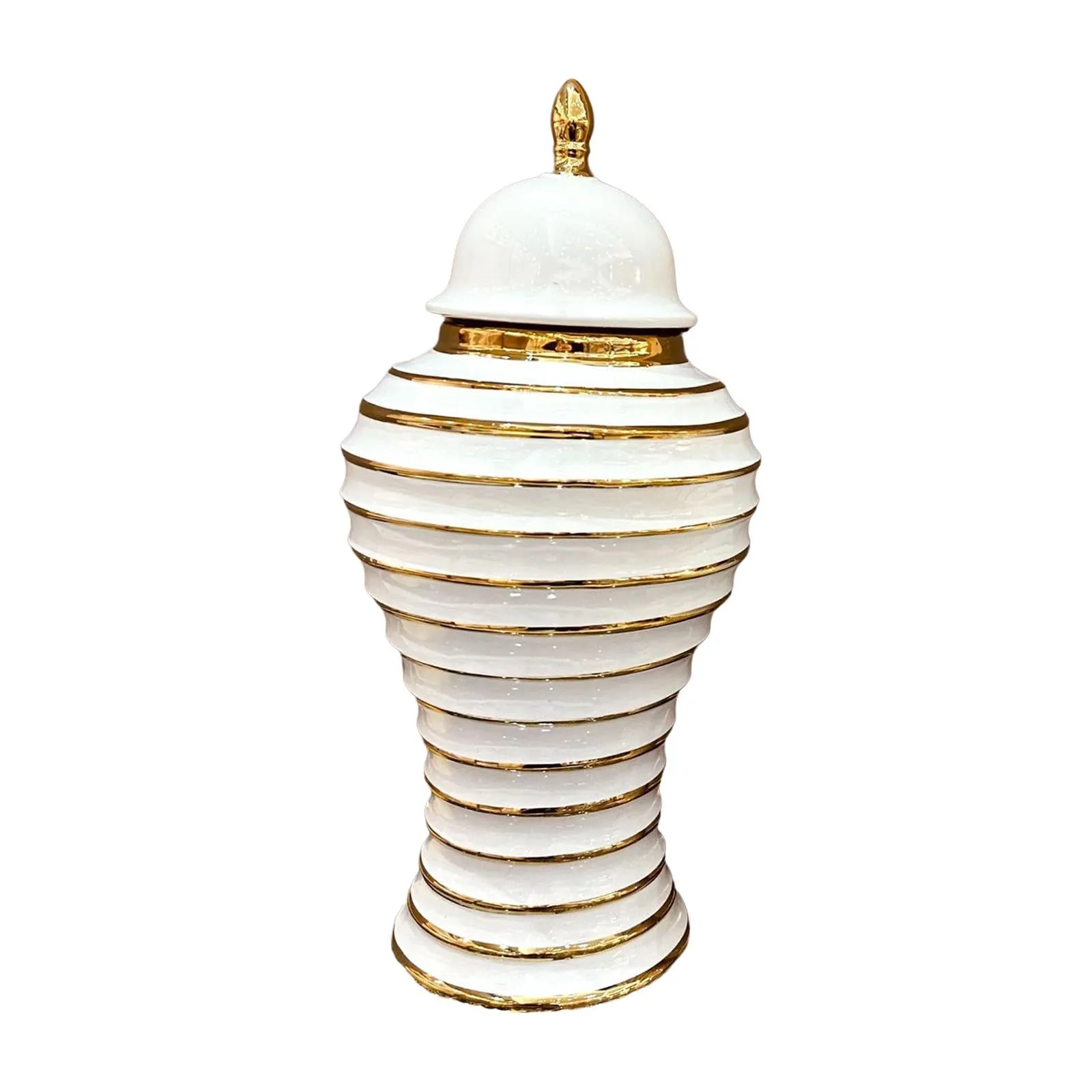 CALANDIS® Ceramic Ginger Jar Vase Accs Porcelain Storage Jar for Table Wedding L | 1 Ginger Jar Vase