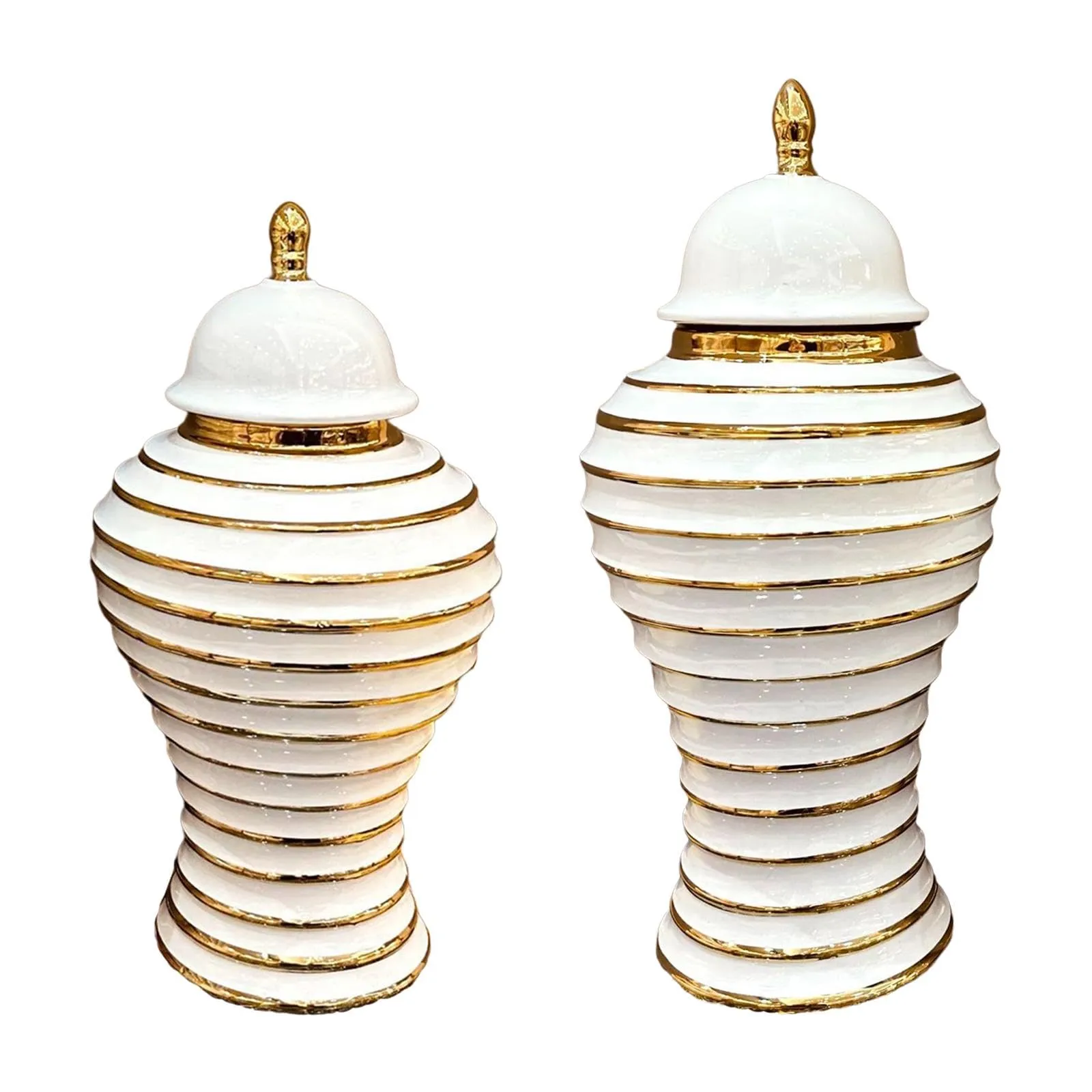 CALANDIS® Ceramic Ginger Jar Vase Accs Porcelain Storage Jar for Table Wedding L | 1 Ginger Jar Vase