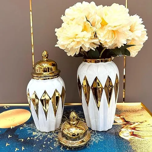 CALANDIS™ Ginger Jar with Lid Decor Ceramic Jar Vase for Dorm Drawing Room Anniversary Large | Other Home Dacor | Home Dacor