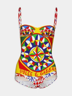 Carretto-Print Balconette Swimsuit