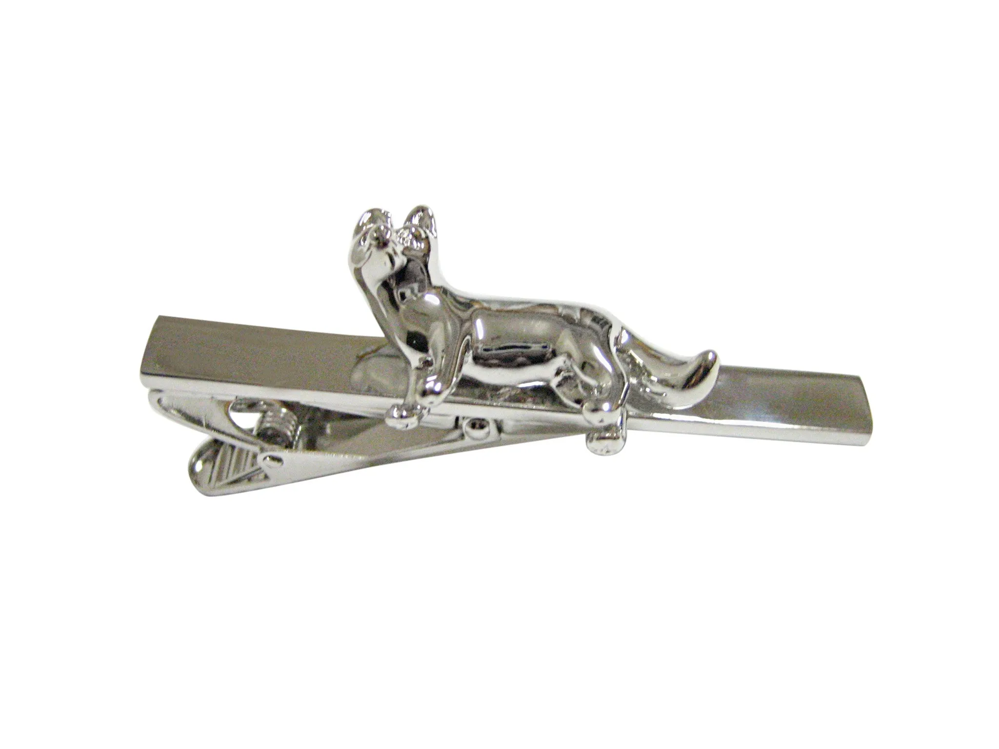 Centered Shiny Fox Pendant Tie Clip