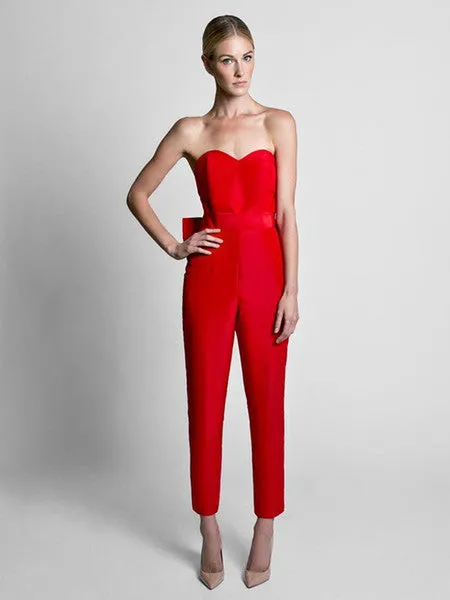 CHARLOTTE RED DETACHABLE EVENING DRESS WITH JUMPSUIT