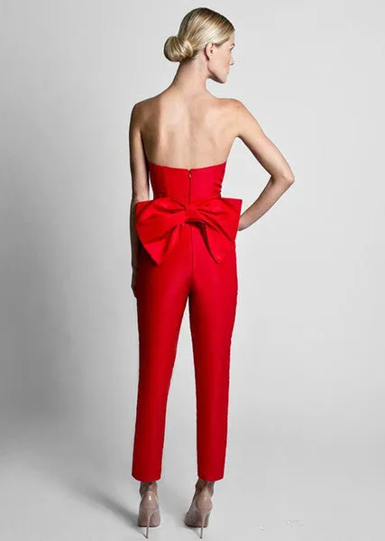 CHARLOTTE RED DETACHABLE EVENING DRESS WITH JUMPSUIT