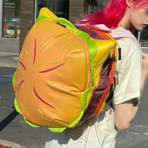 Cheeseburger Backpack: Casual Laptop Storage Daypack