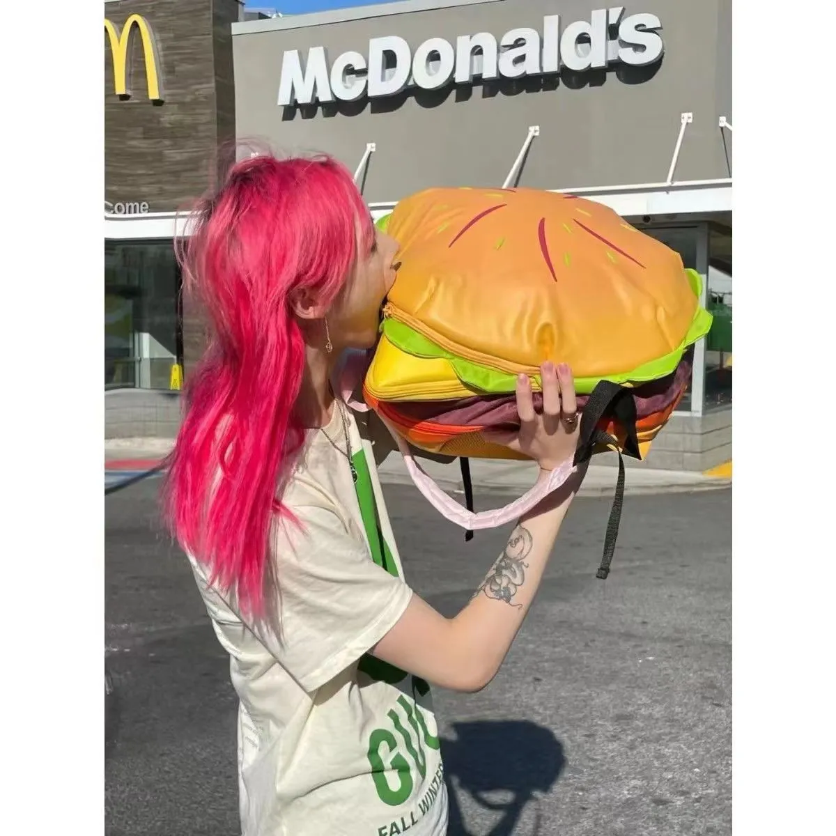 Cheeseburger Backpack: Casual Laptop Storage Daypack