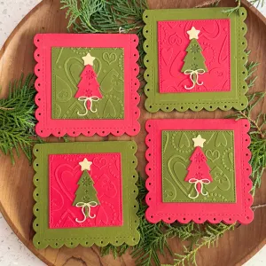 Christmas Tree Tag - Red &amp; Green (Set of 4)