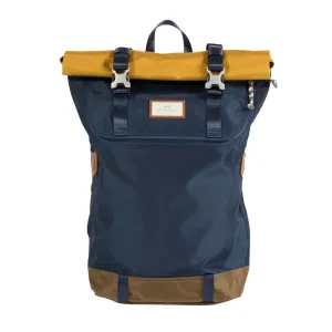 Christopher Glossy Blocking Backpack navy x mastard