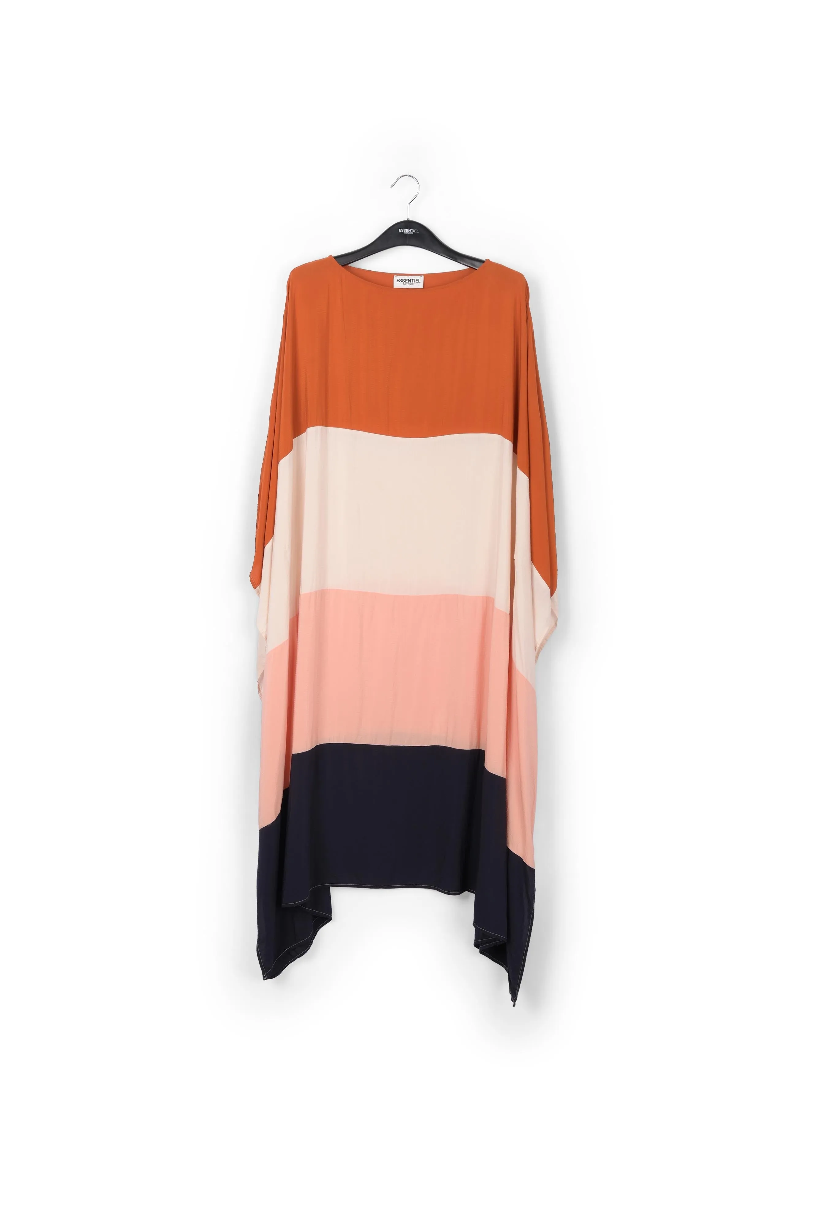 Color-blocking effect kaftan dress