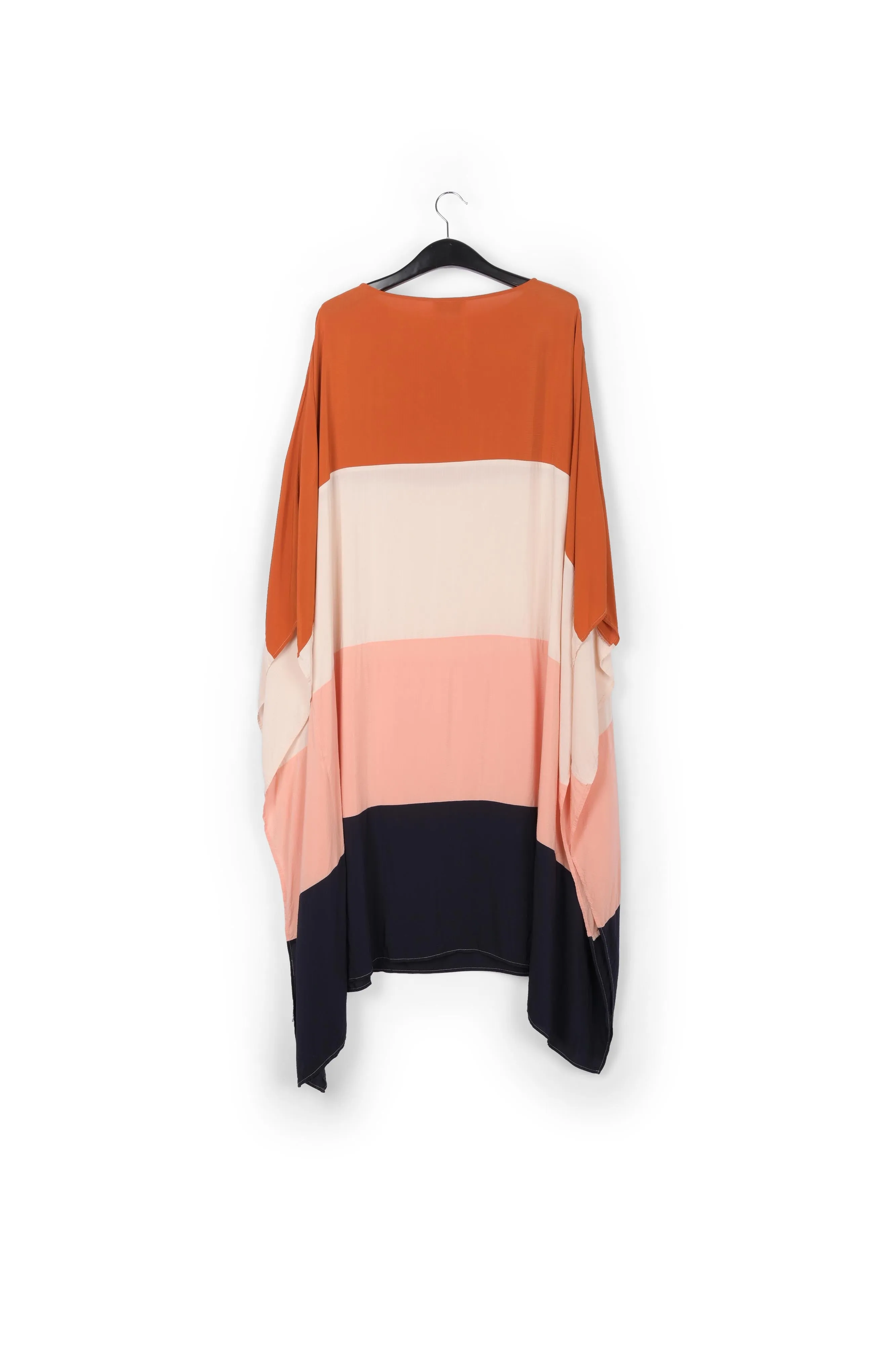 Color-blocking effect kaftan dress