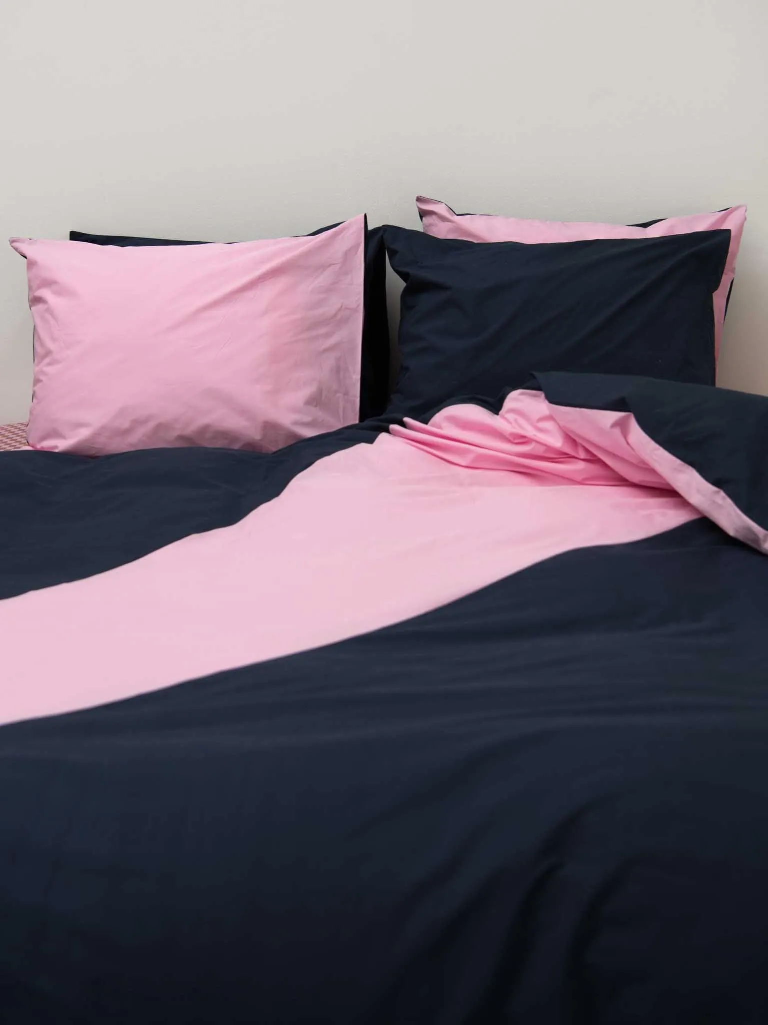 Colorblock Navy Pink dekbedovertrek