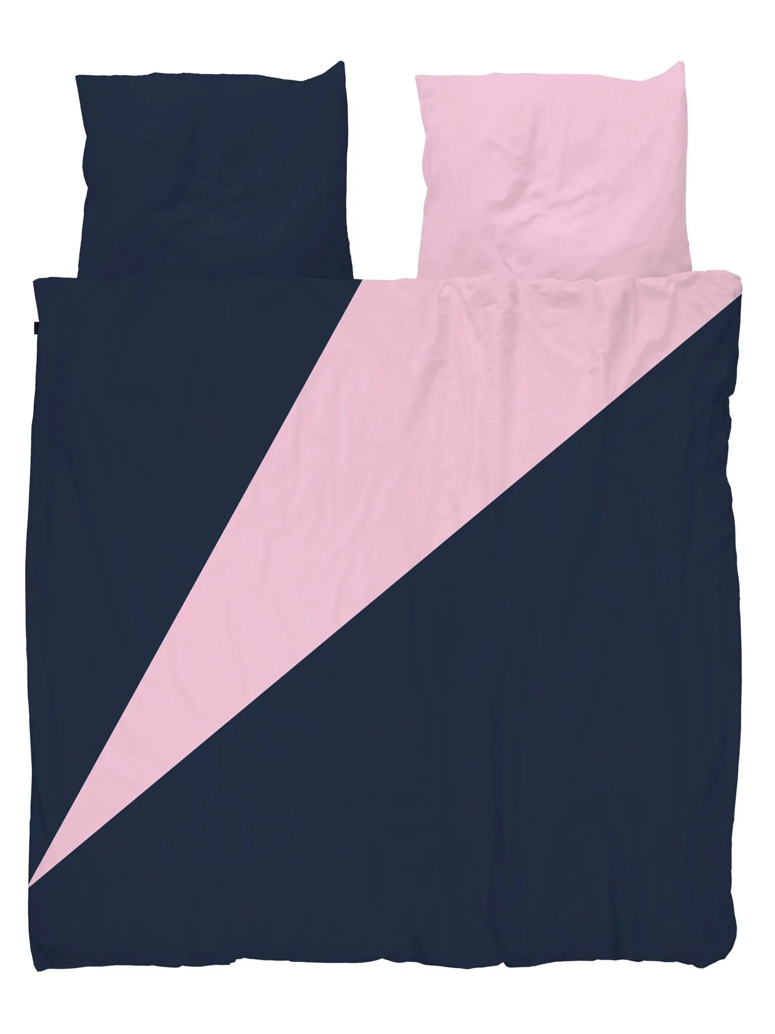 Colorblock Navy Pink dekbedovertrek