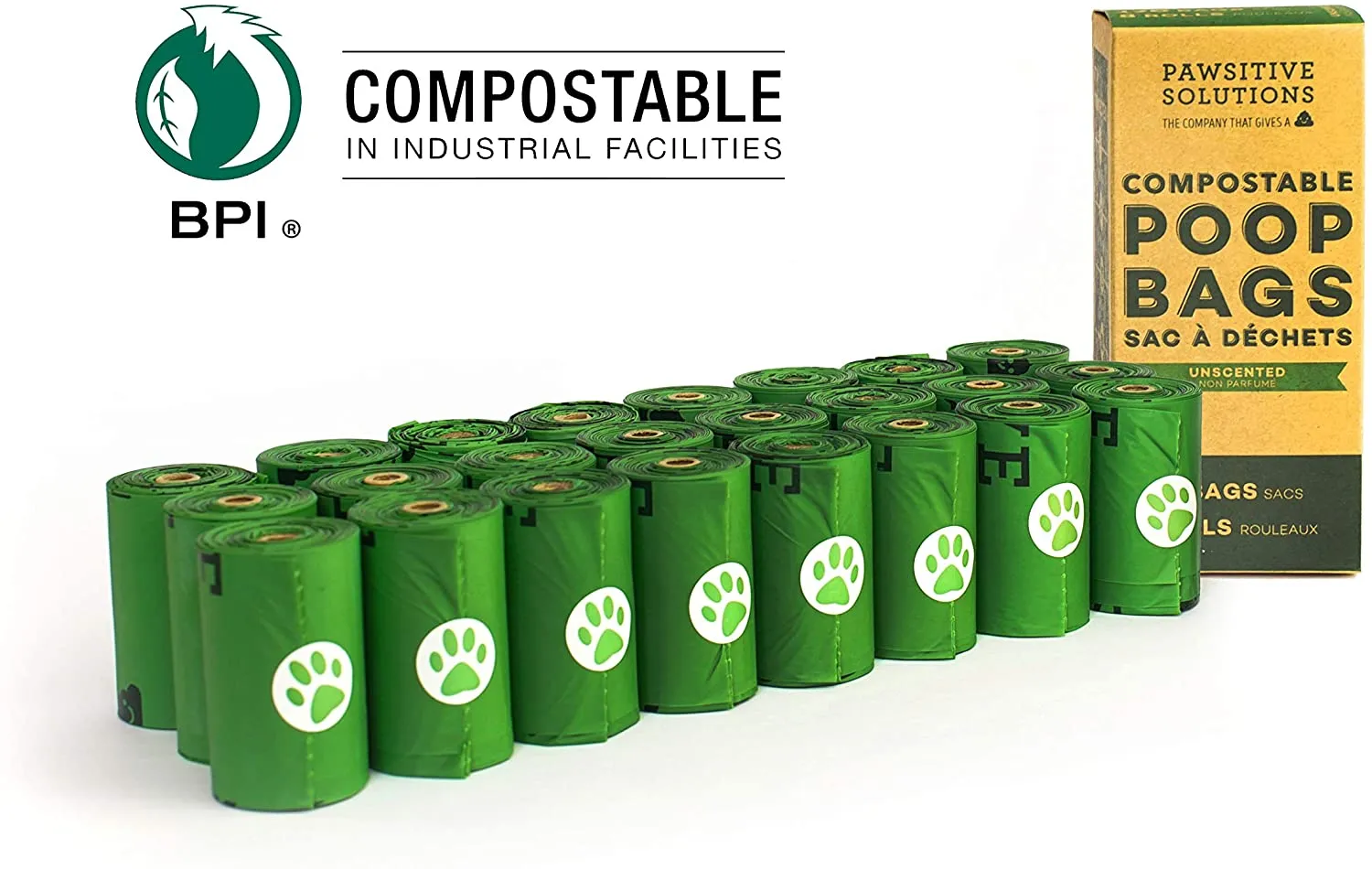 Compostable Poop Bags 8 Rolls - Unscented