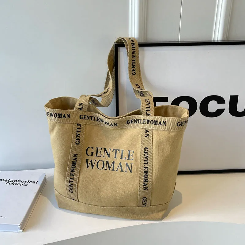 Creative Women's Letter Canvas High-grade Hand Shoulder Bags