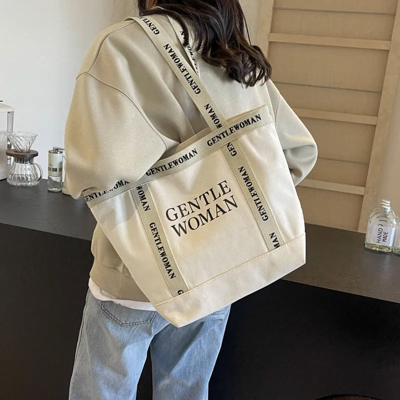 Creative Women's Letter Canvas High-grade Hand Shoulder Bags