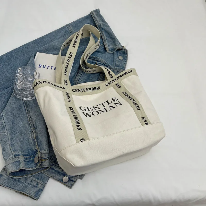 Creative Women's Letter Canvas High-grade Hand Shoulder Bags