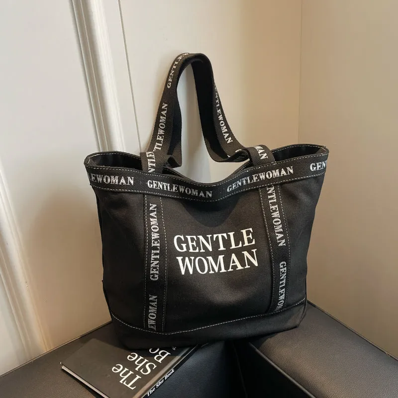 Creative Women's Letter Canvas High-grade Hand Shoulder Bags