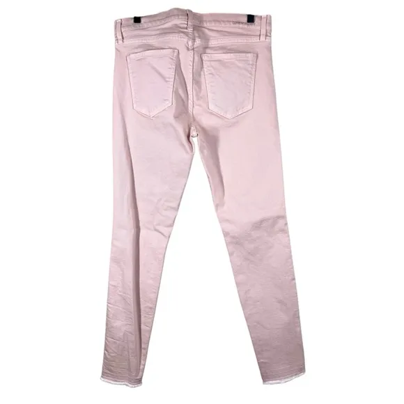 CURRENT/ELLIOTT Stiletto Skinny Ankle Jeans Primrose Pink Released Raw Hem Sz 29