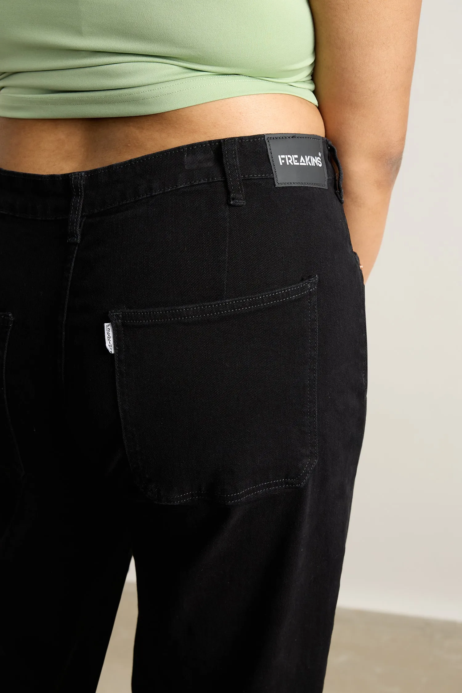 Curve Charcoal Charm High Waist Straight Jeans