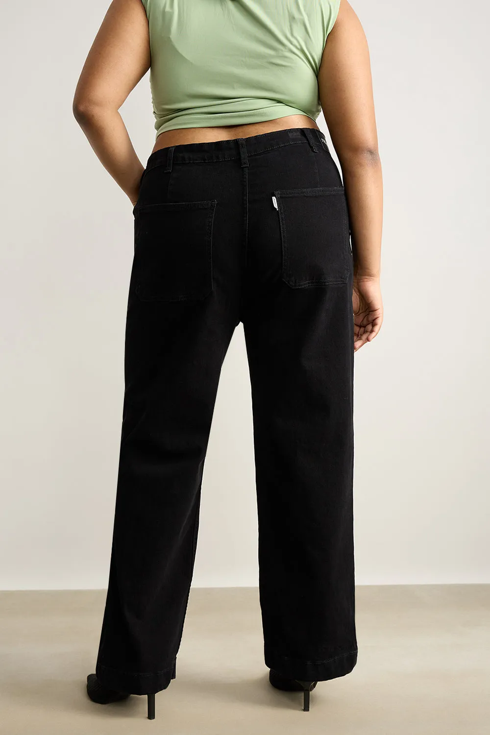 Curve Charcoal Charm High Waist Straight Jeans