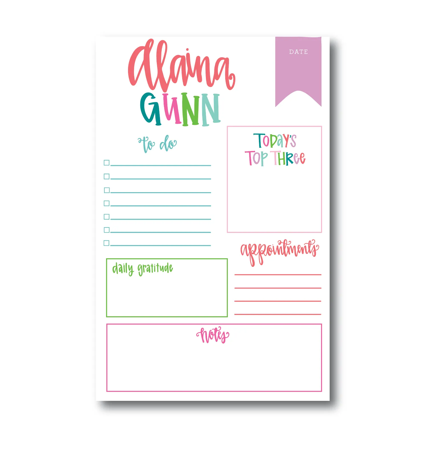 Daily Planner Notepad