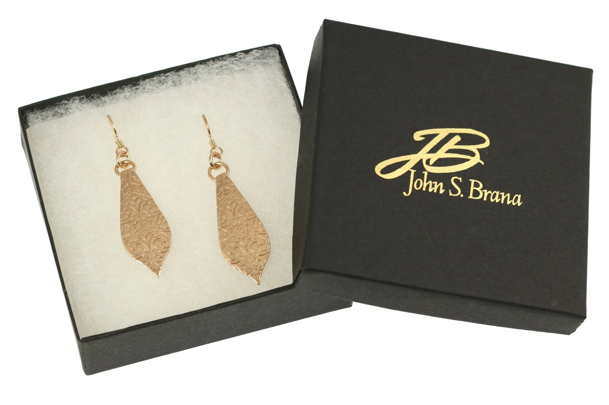 Damask Embossed Bronze Marrakesh  Teardrop Earrings