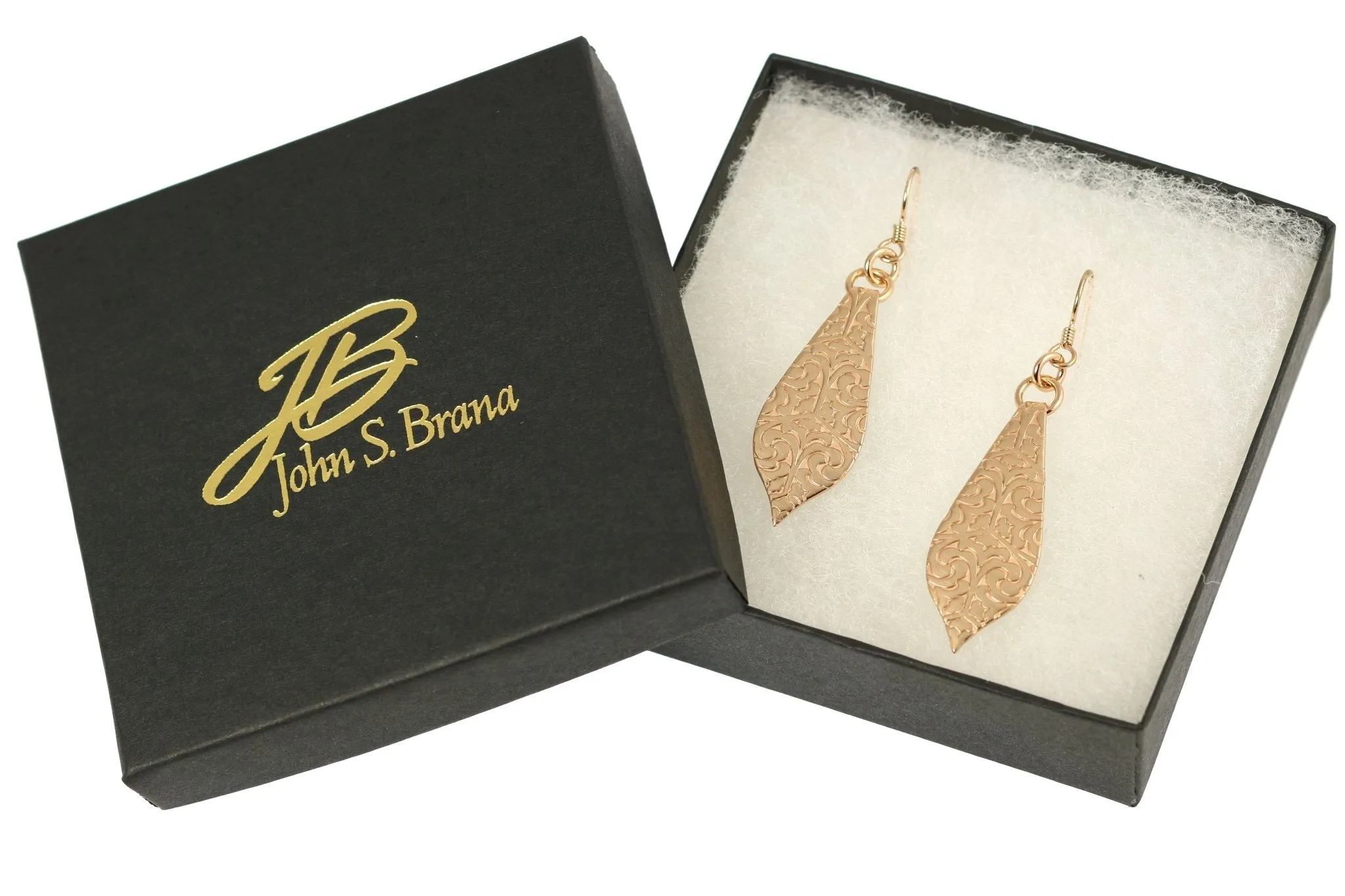 Damask Embossed Bronze Marrakesh  Teardrop Earrings