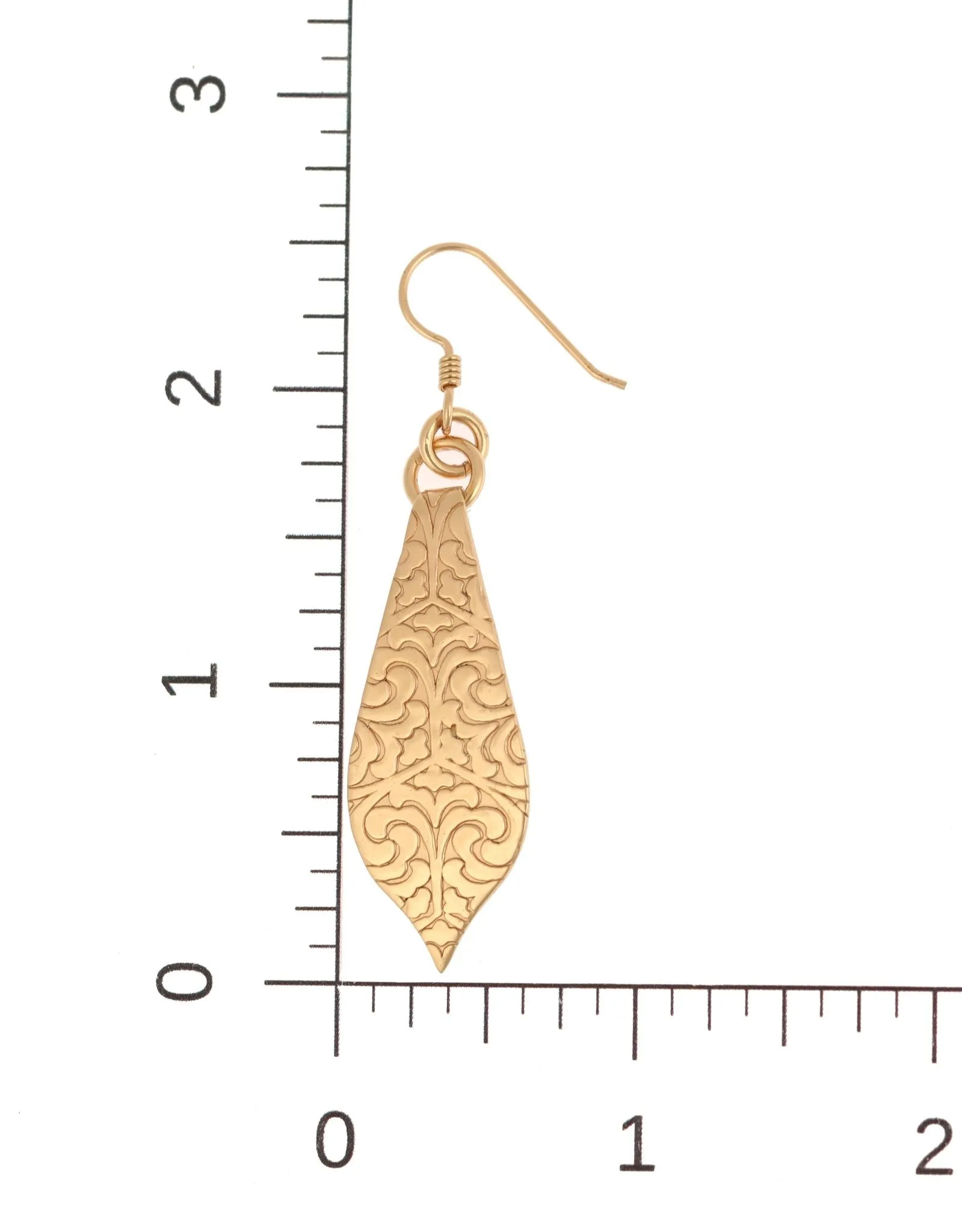 Damask Embossed Bronze Marrakesh  Teardrop Earrings