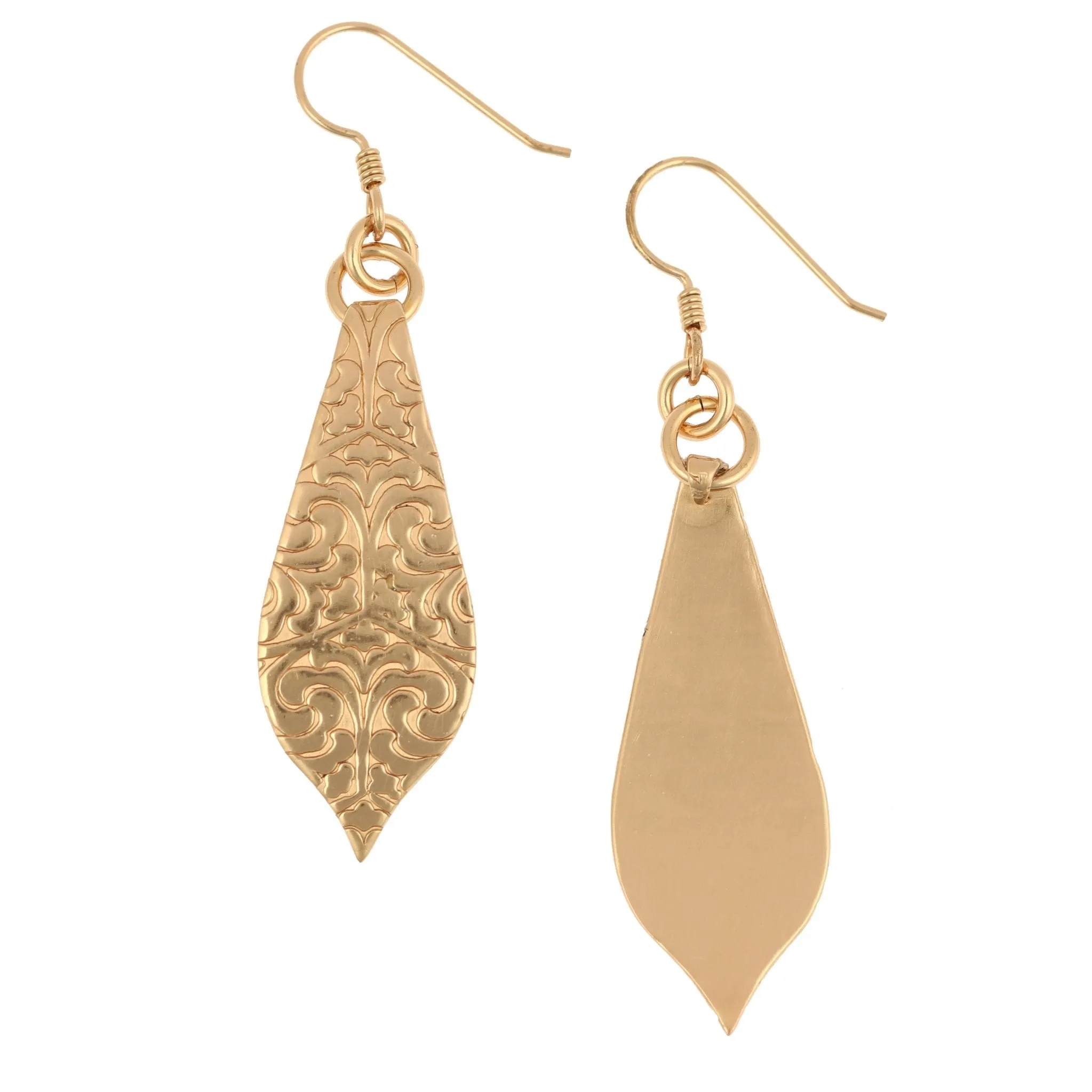 Damask Embossed Bronze Marrakesh  Teardrop Earrings